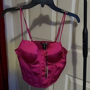 Sincerely Jules Fuchsia Satin Bustier